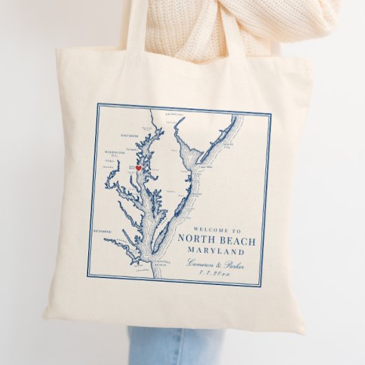 Welkom bij North Beach Maryland Elegant Wedding Tote Bag
