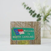 Welkom bij North Carolina Sign Briefkaart (Staand voorkant)