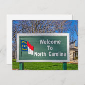 Welkom bij North Carolina Sign Briefkaart (Voorkant / Achterkant)