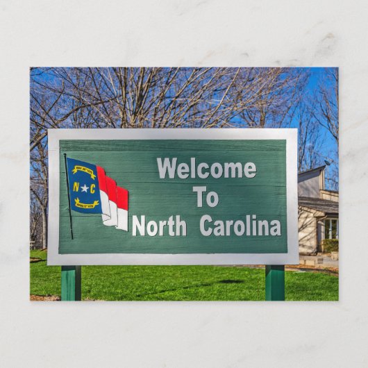 Welkom bij North Carolina Sign Briefkaart (Voorkant)