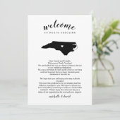 Welkom bij North Carolina Wedding Letter Itinerary (Staand voorkant)