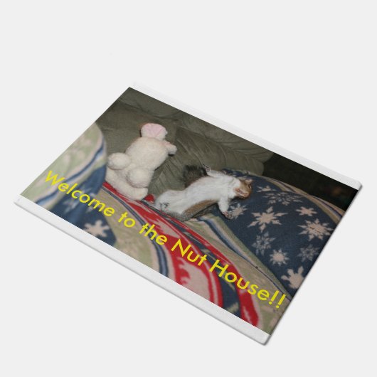Welkom bij Nut House Spunky Deurmat (Schuin)