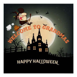 Welkom bij oma's Halloween Witch Poster