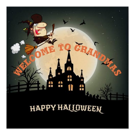 Welkom bij oma's Halloween Witch Poster (Voorkant)