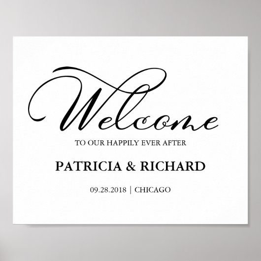 Welkom bij ons, altijd na elegante handtekening poster (Voorkant)