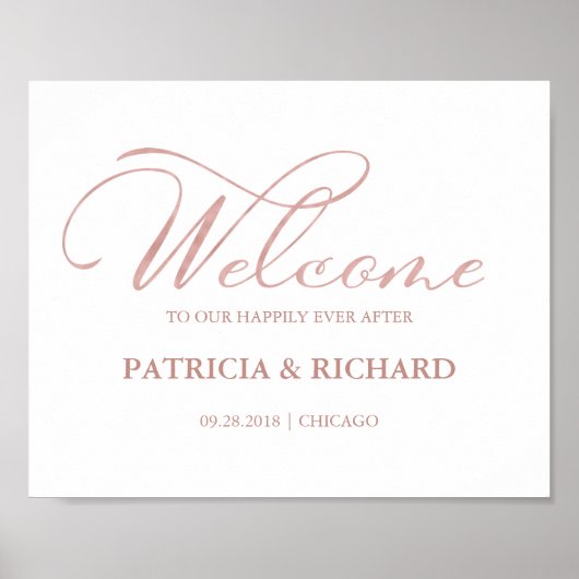 Welkom bij ons, altijd na elegante handtekening poster (Voorkant)