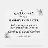 Welkom bij ons, altijd na het huwelijk acryl bord (Voorkant)