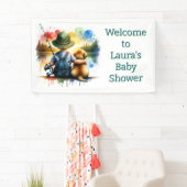 Welkom bij ons Baby shower Gepersonaliseerd Spandoek (Insitu)