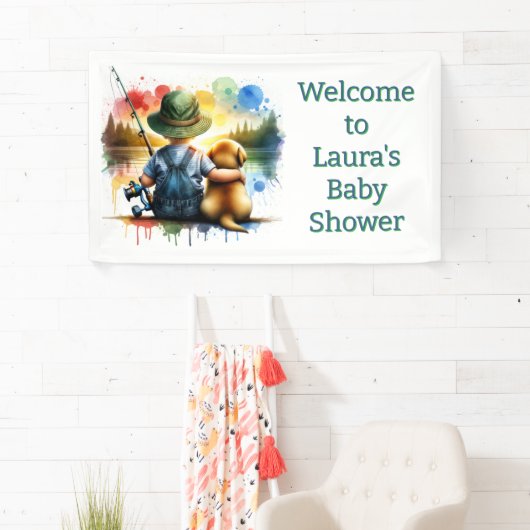 Welkom bij ons Baby shower Gepersonaliseerd Spandoek (Insitu)