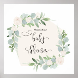 Welkom bij ons Baby shower - vrouwelijke meisjesbo Poster