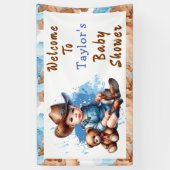 Welkom bij ons Baby shower | Westerne cowboy Spandoek (Verticaal)