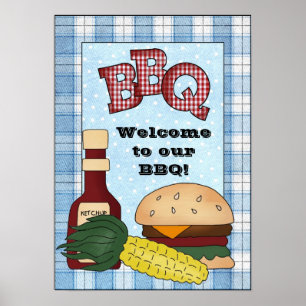 Welkom bij ons BBQ-poster Poster