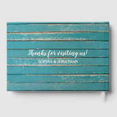 Welkom bij ons Beach Lake House Rustiek Hout Gastenboek (Achterkant)