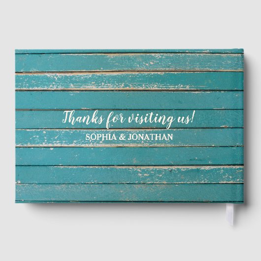 Welkom bij ons Beach Lake House Rustiek Hout Gastenboek (Achterkant)