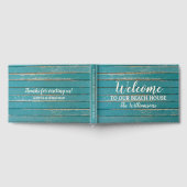 Welkom bij ons Beach Lake House Rustiek Hout Gastenboek (Volledig)