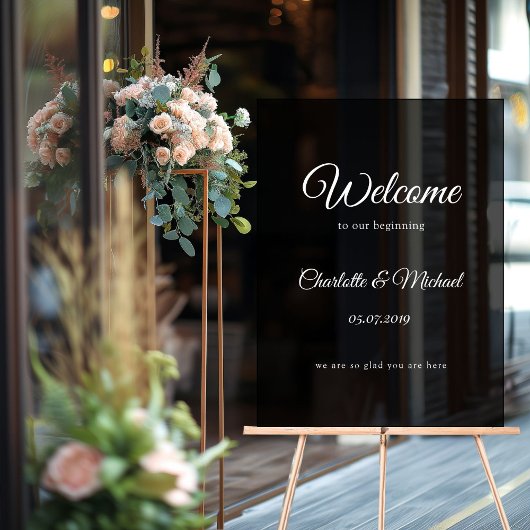 Welkom bij ons begin! acryl bord