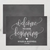 Welkom bij Ons Begin Bewerkbaar Huwelijk Bord Kaart (Voorkant / Achterkant)