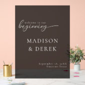 "WELKOM BIJ ONS BEGIN" Bruiloftsfeest Zwart Acryl Bord (Huwelijk)