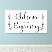 Welkom bij ons begin canvas afdruk (Insitu (Houten vloer))