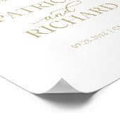 Welkom bij ons begin | Chic Gold Script-teken Poster (Hoek)