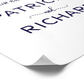 Welkom bij ons Begin Chic Navy Blauwe Bord Poster (Hoek)