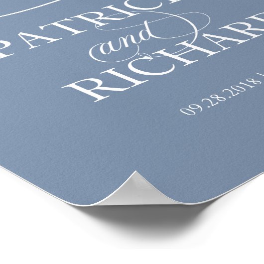 Welkom bij ons begin | Dusty Blue Sign Poster (Hoek)