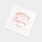 Welkom bij ons begin huwelijk folie servetten (Links)