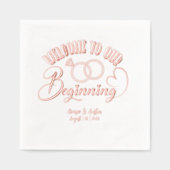 Welkom bij ons begin huwelijk folie servetten (Voorkant)