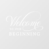 Welkom bij Ons Begin Oude Geld Script Trouwdag Raamsticker (Vel)