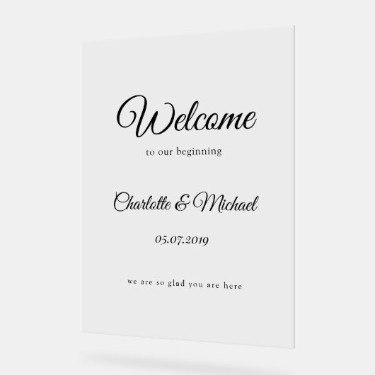 Welkom bij ons begin! Schuimbord Acryl Bord (Hoek)