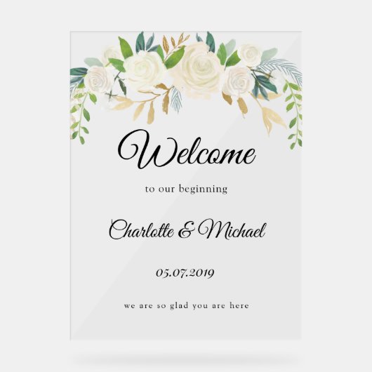 Welkom bij ons begin! Schuimbord Acryl Bord (Voorkant)