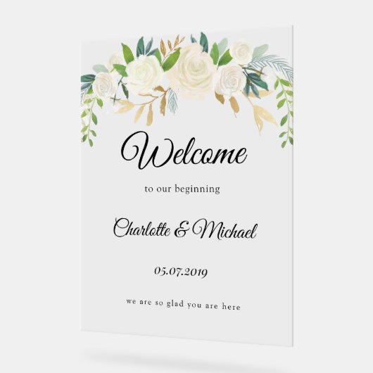 Welkom bij ons begin! Schuimbord Acryl Bord (Hoek)