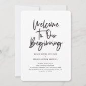 Welkom bij ons begin tropische foliage bruiloft aankondiging (Voorkant)