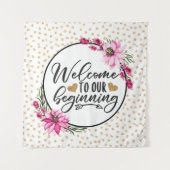 Welkom bij ons begin wandkleed (Voorkant)