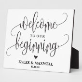 Welkom bij ons beginbewerkbare trouwbord fotoplaat (Zijkant)