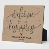 Welkom bij ons beginbewerkbare trouwbord fotoplaat (Zijkant)