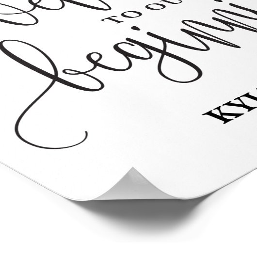 Welkom bij ons beginbewerkbare trouwbord poster (Hoek)