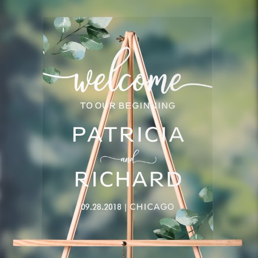 Welkom bij ons beginnend groen acryl bord (Neutraal)