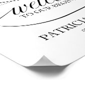 Welkom bij ons beginnende witte en zwarte script poster (Hoek)