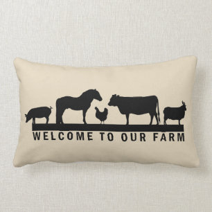 Welkom bij ons Boerderij Lumbar Pillow Kussen