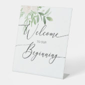 Welkom bij ons Botanische Pedestal Sign Reclamebord Met Voetstuk (Voorkant)