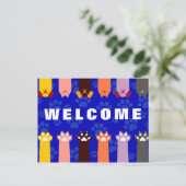 Welkom bij ons Briefkaart van Dog Cat Pets (Staand voorkant)