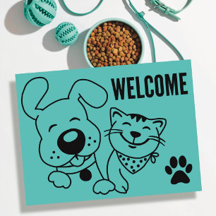 Welkom bij ons Briefkaart van Dog Cat Pets