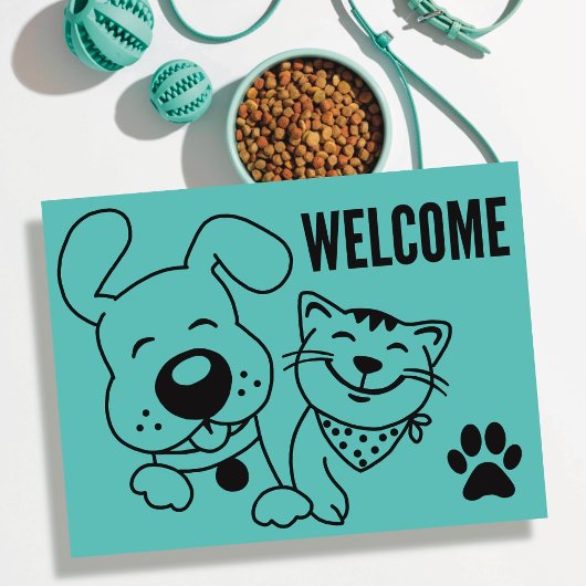 Welkom bij ons Briefkaart van Dog Cat Pets