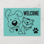 Welkom bij ons Briefkaart van Dog Cat Pets (Voorkant)