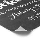 Welkom bij ons bruiloft-bord Chalkboard Wreath Poster (Hoek)