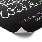 Welkom bij ons bruiloft-bord Hydrangea Floral Poster (Hoek)