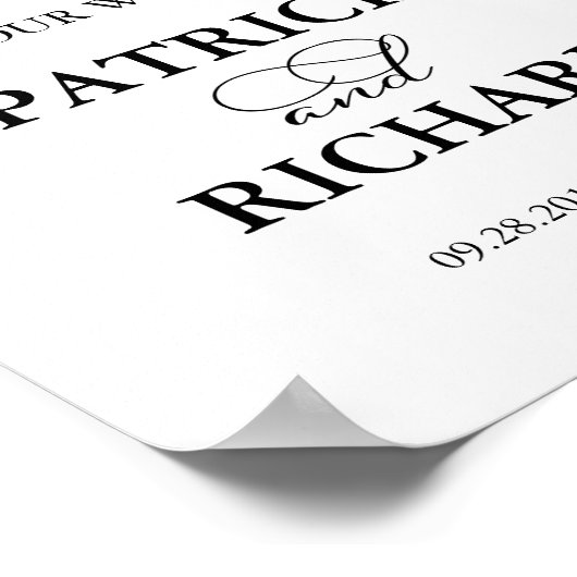 Welkom bij ons bruiloft-legant-kalligrafieslog poster (Hoek)