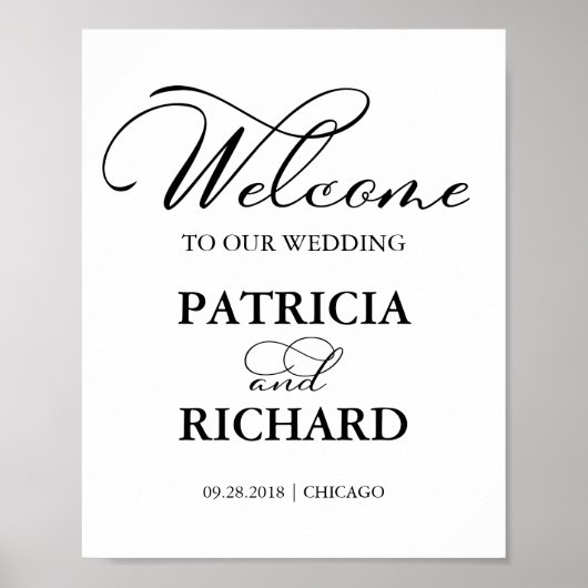 Welkom bij ons bruiloft-legant-kalligrafieslog poster (Voorkant)