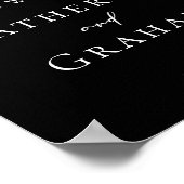 Welkom bij ons bruiloft met minimalistisch zwart poster (Hoek)